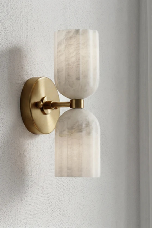 Dual Alabaster Globe Sconce