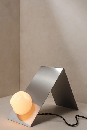 Lean | Glass & Stainless Steel Table Lamp