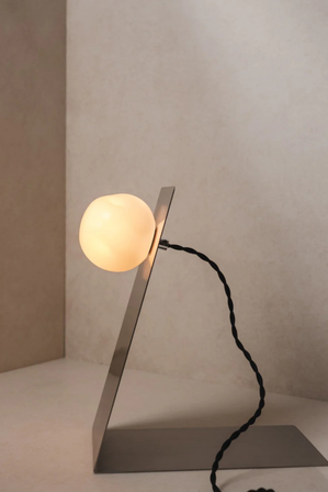 Lean | Glass & Stainless Steel Table Lamp