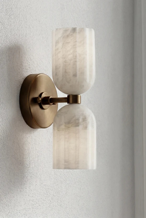 Dual Alabaster Globe Sconce