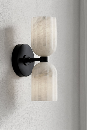 Dual Alabaster Globe Sconce