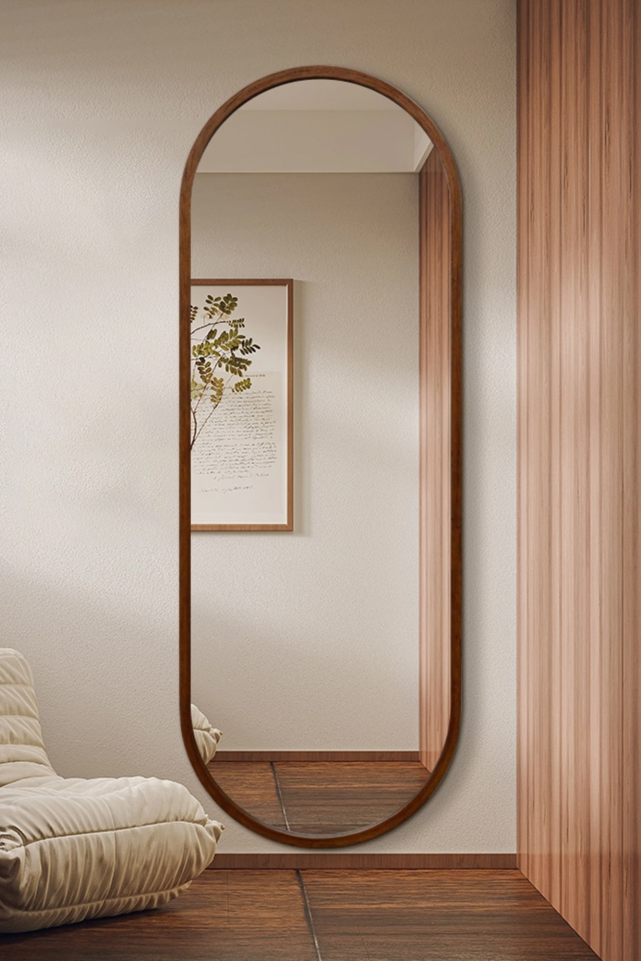 Cuba Oval Walnut Mirror
