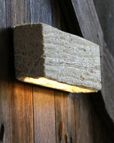 Fossil Coral RECTANGLE Wall Sconce