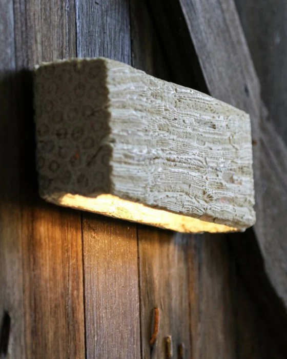 Fossil Coral RECTANGLE Wall Sconce