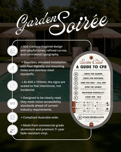 Garden Soiree  Pool Sign