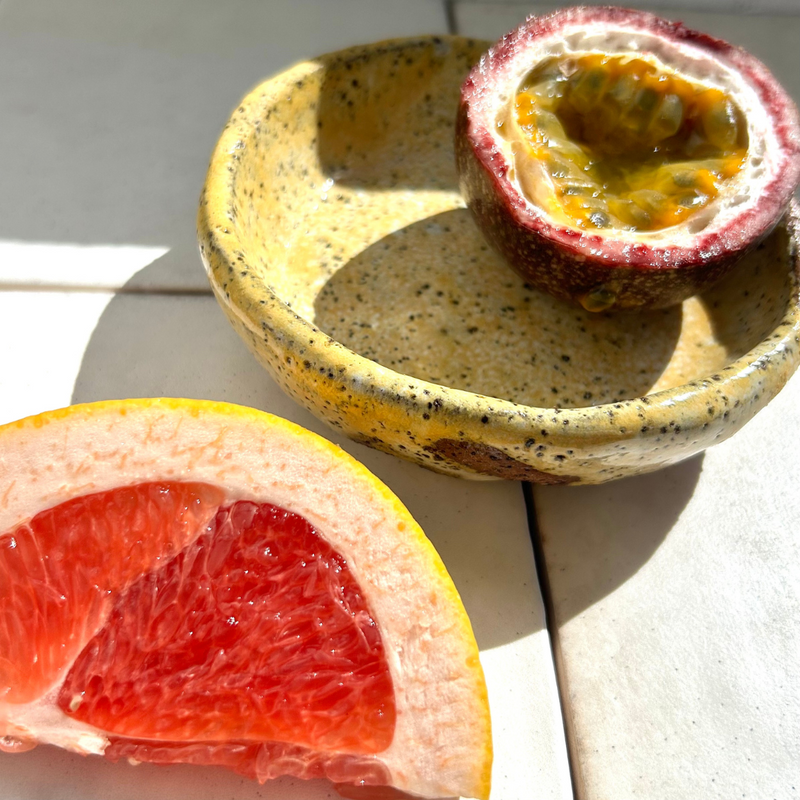 Smudge handmade bowl - Organic Yellow