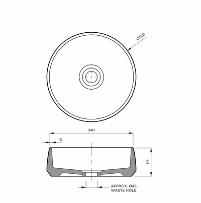 Clay 400 Ceramic Above Counter Basin