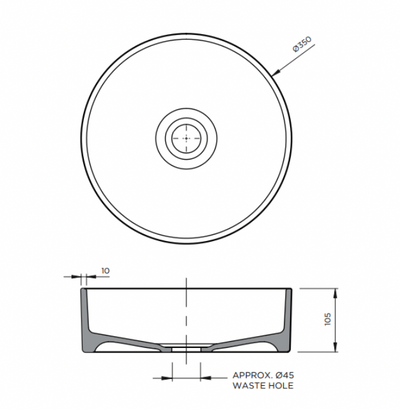 Clay 340 Ceramic Above Counter Basin