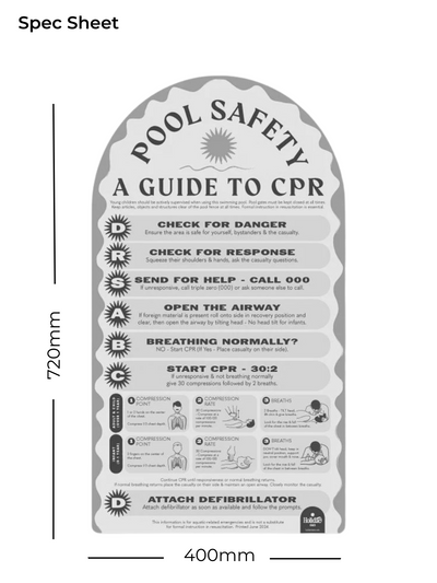 Safety CPR Pool Signs