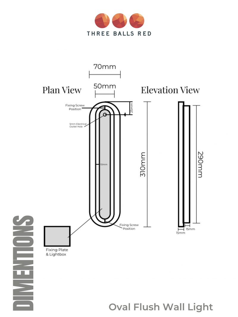 Oval Flush Wall Light