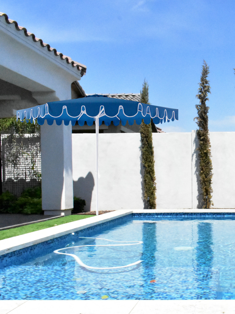 Capri Pool Umbrella White / Black Trim