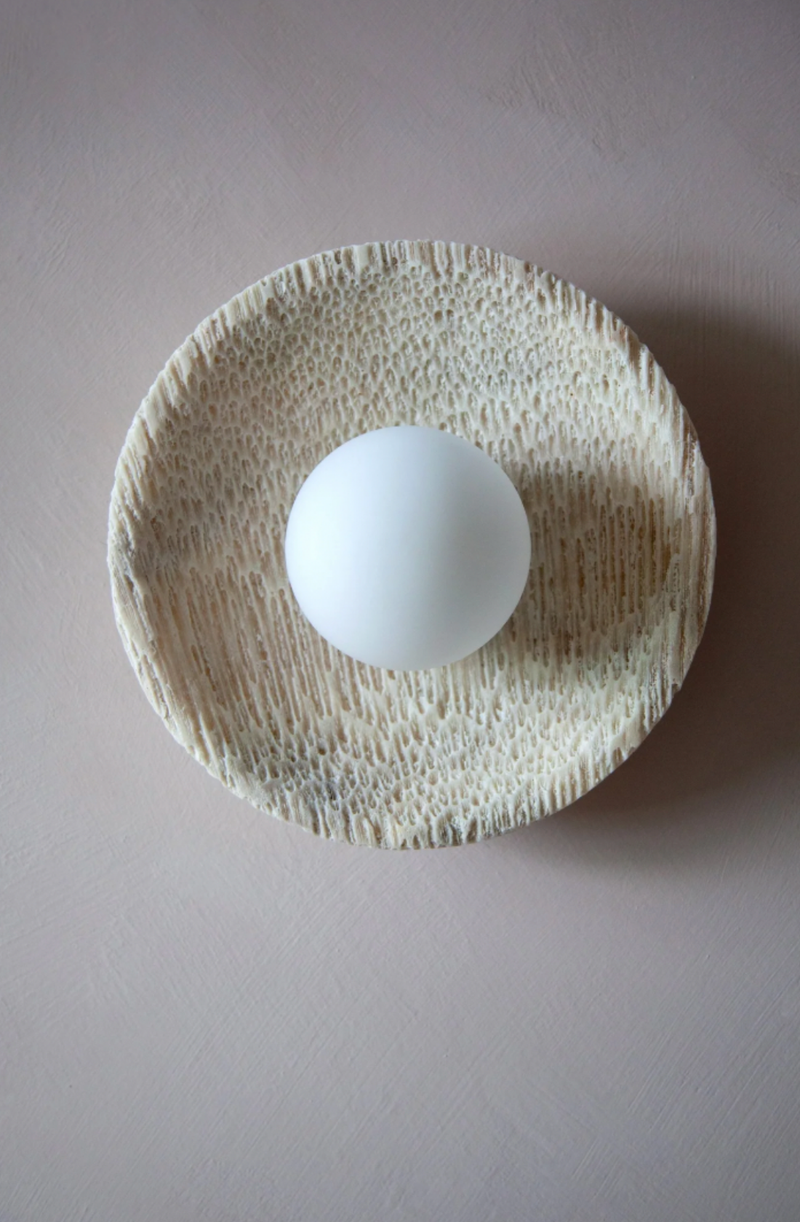 Fossil Coral Orb Wall Light