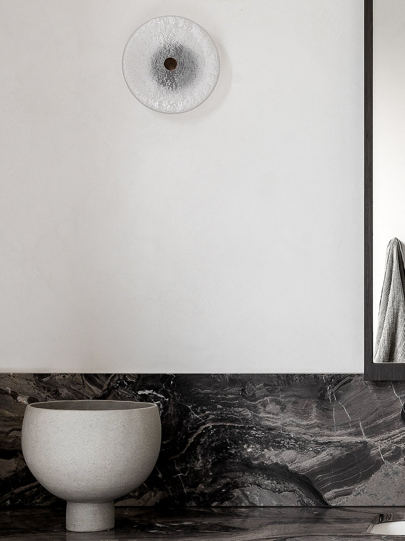 Frosted Coral Glass Single Wall Sconce I