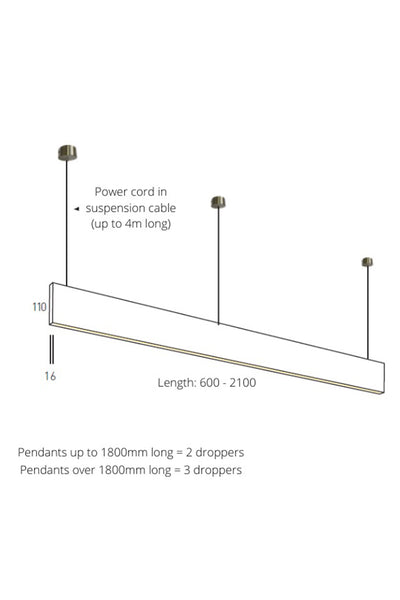 Tassie Flat Linear LED Pendant