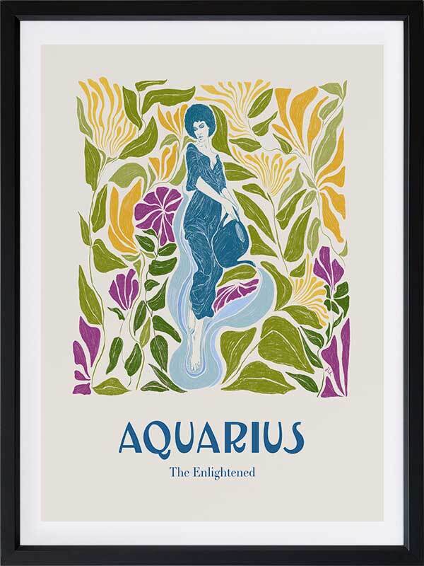 Aquarius Star sign A2 Print