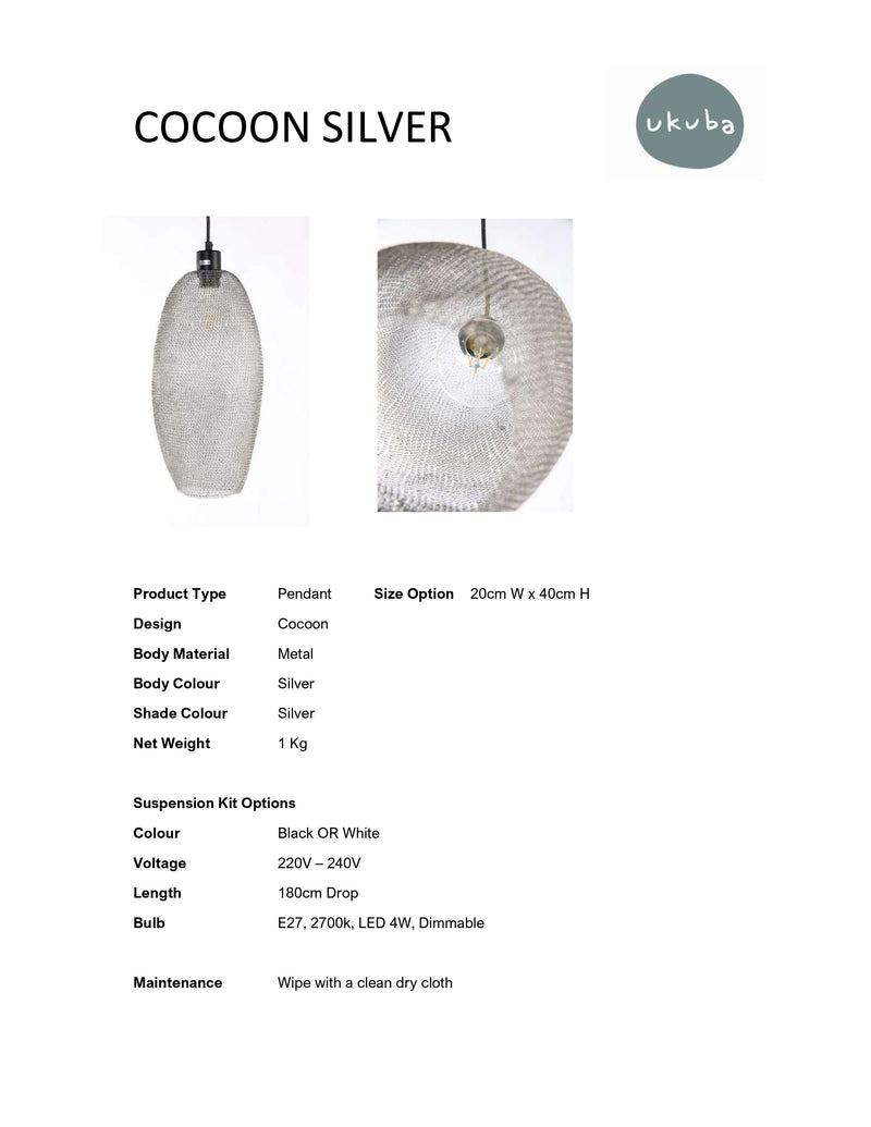 Crochet Metal Cocoon Silver