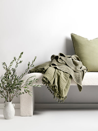 Khaki Oversize Linen Cushion