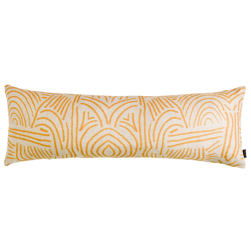 Tiki Mustard Lumbar Cushion