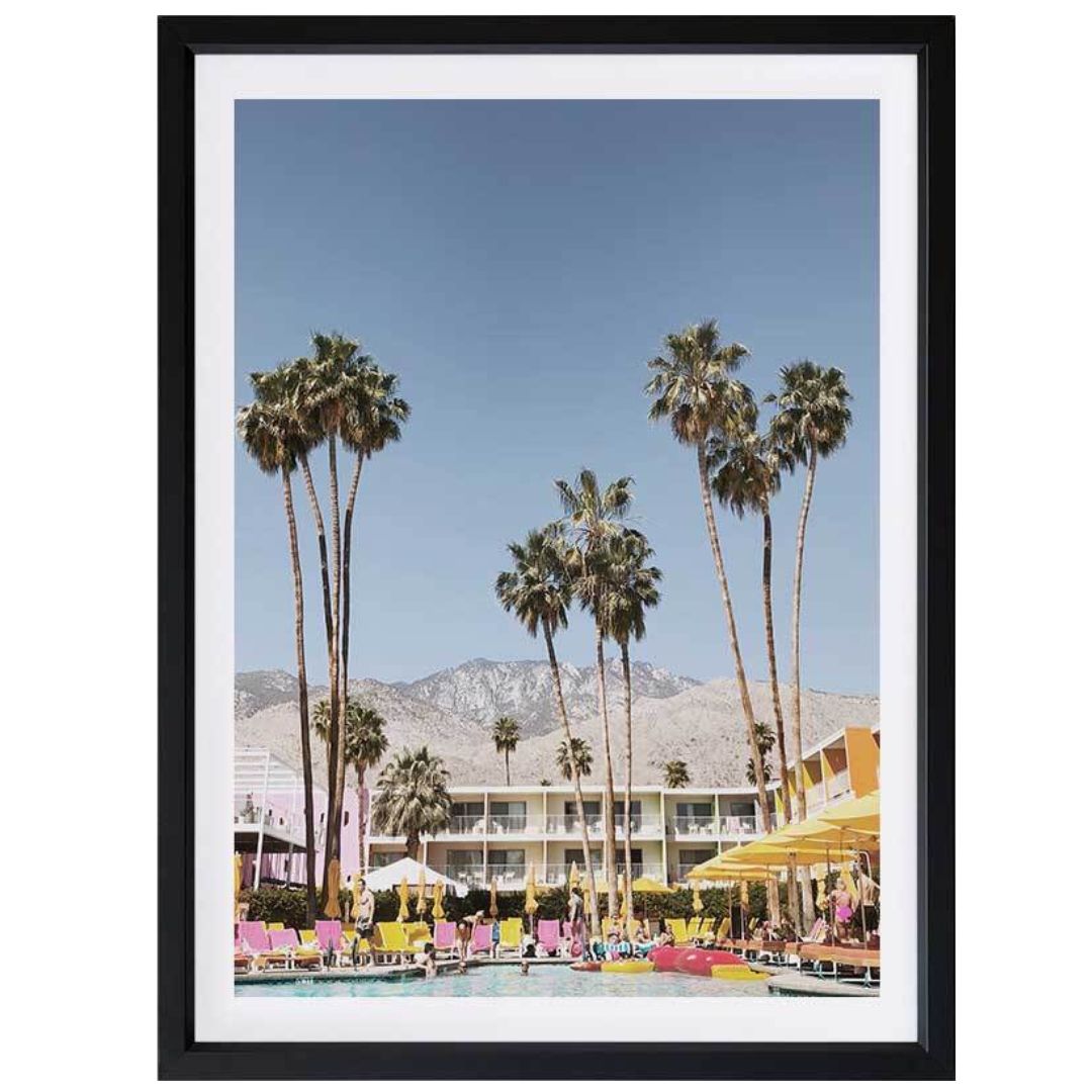 Poolside at the Saguaro Poster – Three Balls Red