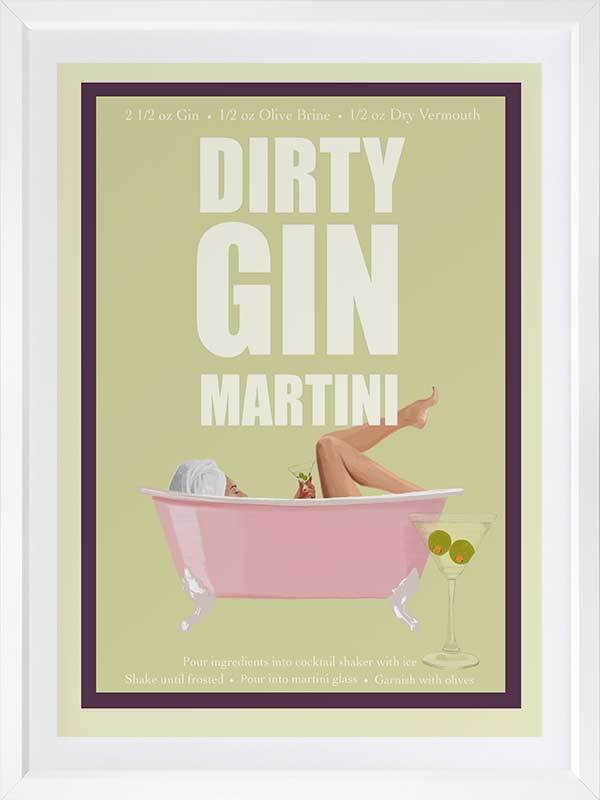 Dirty Gin Martini A2 Print