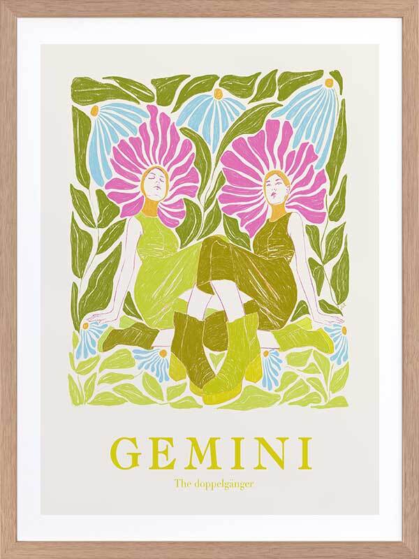 Gemini Star sign A2 Print